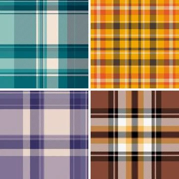 Plaid pack designed for curtains and drapes. Classic tartan textures bring wa Stock Illustration