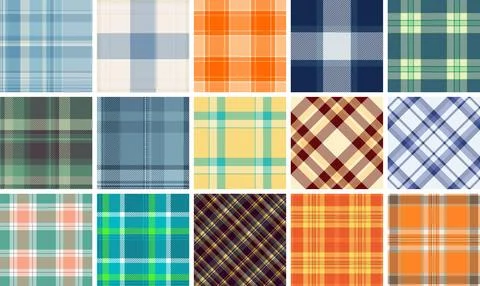 Plaid pack designed for DIY party e-commerce. Ready-to-use tartan patterns bo Stock Illustration