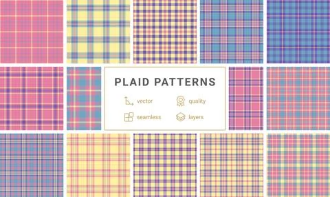 Plaid pack designed for event campaigns. Tartan patterns adapt to social me.. 스톡 일러스트