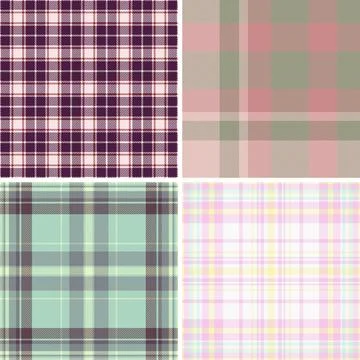 Plaid pack designed for event campaigns. Tartan patterns adapt to social medi Stock Illustration