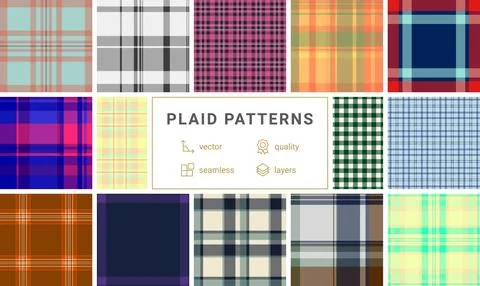 Plaid pack designed for exclusive clothing and atelier work. Vector pattern.. Stock Illustration