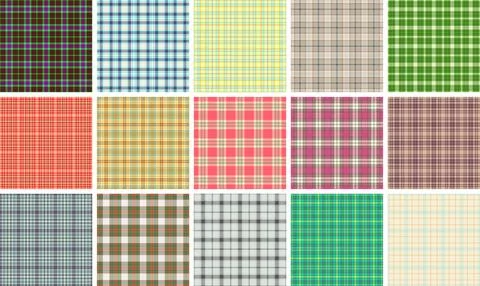 Plaid pack designed for festive e-commerce. Ready-to-use tartan patterns bo.. Stock Illustration
