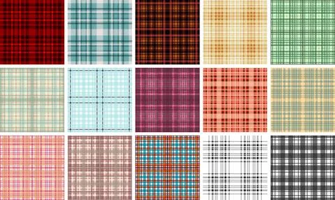 Plaid pack designed for folders and binders. Coordinated tartan patterns brin イラスト素材