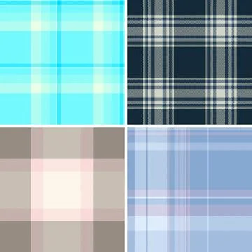 Plaid pack designed for holiday signage. Vector patterns maintain clarity a.. Stock Illustration