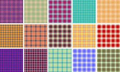 Plaid pack designed for home decor campaigns. Tartan patterns adapt to produc イラスト素材