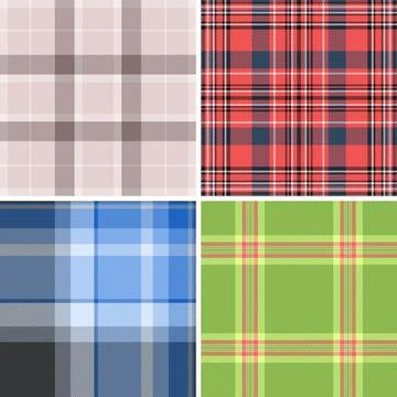 Plaid pack designed for scarves and wraps. Coordinated tartan repeats elevate Stock Illustration
