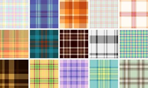 Plaid pack designed for skirts and shorts. Coordinated tartan textures suit c Stock-Illustration