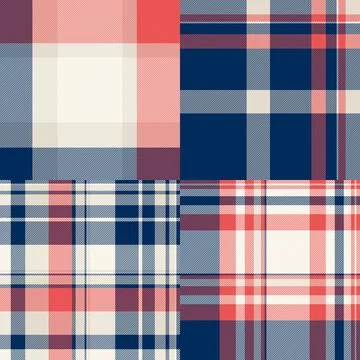 Plaid pack designed for stylish digital wallpapers and backgrounds. Vector pa Stock Illustration