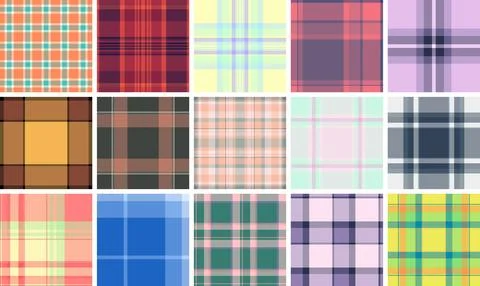 Plaid pack designed for textile industry professionals. Vector patterns ideal Illustrazione stock