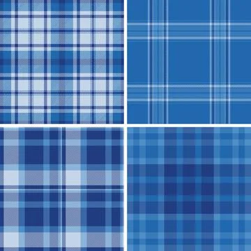 Plaid pack designed for UI kits. Coordinated tartan patterns support web and  Stock Illustration