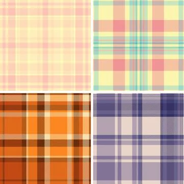Plaid pack designed for USA-inspired casual fashion. Seamless buffalo check p 스톡 일러스트