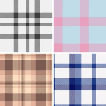 Plaid pack designed for USA-inspired casual fashion. Seamless buffalo check.. Stock Illustration