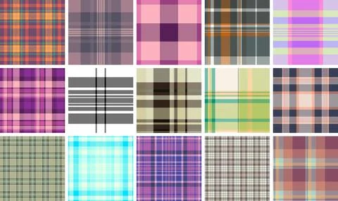 Plaid pack designed for warmth and family-inspired style. Seamless patterns i Stock Illustration