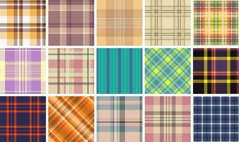 Plaid pack developed for branding refresh. Tartan designs for special occasio 스톡 일러스트