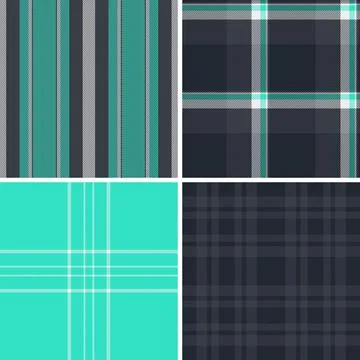 Plaid pack developed for branding refresh. Spring tartan designs add freshnes Stock Illustration