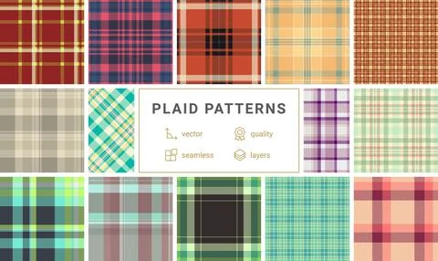 Plaid pack ideal for mixed creative projects. Works for journals, notebooks.. Illustrazione stock