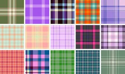 Plaid pack perfect for buffalo check-inspired apparel and USA fashion. Seamle Stock Illustration
