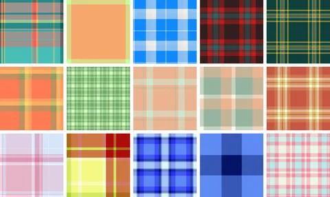 Plaid pack perfect for email templates. Seamless tartan backgrounds improve n Stock Illustration