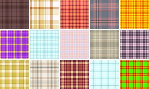 Plaid pack perfect for small sewing businesses and bespoke design collections Stock Illustration