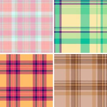 Plaid pack perfect for table settings and runners. Seamless repeats elevate t Illustrazione stock