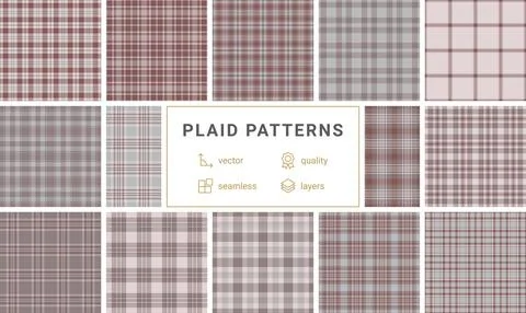 Plaid pack perfect for table settings and runners. Seamless repeats elevate t Illustrazione stock