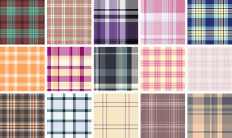 Plaid pack perfect for writing journals. Seamless tartan patterns bring style Stock Illustration