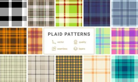 Plaid pack suitable for e-commerce, social media visuals, and printed stati.. Stock Illustration