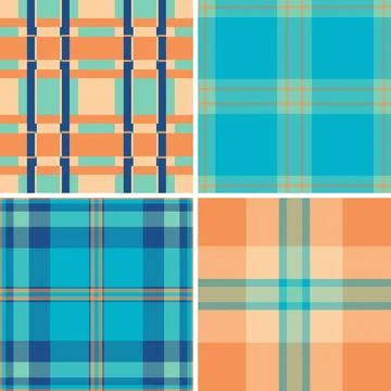 Plaid pack tailored for packaging of birthday goods. Coordinated tartan patte Stock Illustration