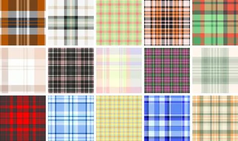 Plaid pack tailored for stylish everyday fashion. Vector patterns enhance s.. Stock Illustration