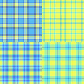 Plaid pack tailored for winter packaging. Coordinated tartan patterns unify g Stock Illustration
