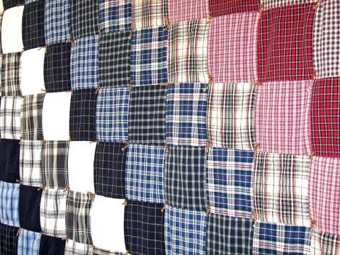 Plaid patchwork quilt 스톡 사진