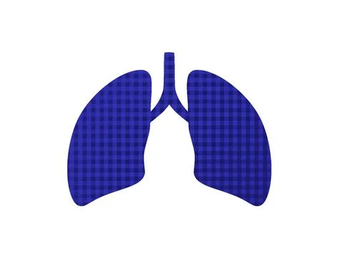 Plaid pattern background. Shot through the cut out silhouette of the lungs Illustrazione stock