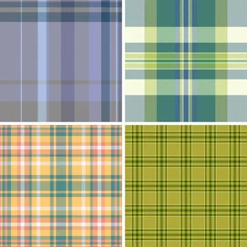 Plaid pattern bundle for accessories. Suitable for hats, scarves, collars, an 스톡 일러스트