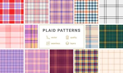 Plaid pattern bundle for fashion accessories. Suitable for ties, scarves, hat 스톡 일러스트