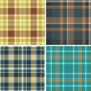 Plaid pattern bundle for seasonal accessories. Suitable for hats, scarves, mi Stock Illustration