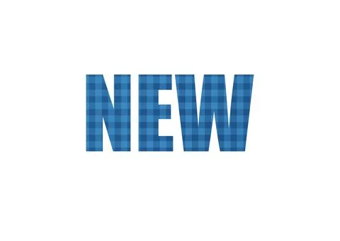 Plaid pattern Classic Blue. Shot through the cut-out silhouette of the word N Illustrazione stock