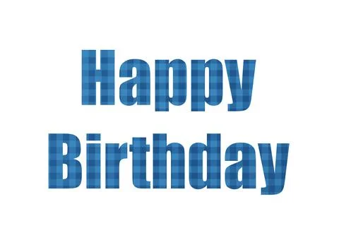 Plaid pattern Classic Blue. Shot through cut-out silhouette of the word BIRTH Illustrazione stock