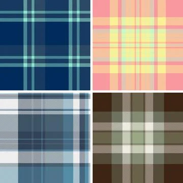 Plaid pattern collection for digital crafting products. Works for scrapbook.. Illustrazione stock