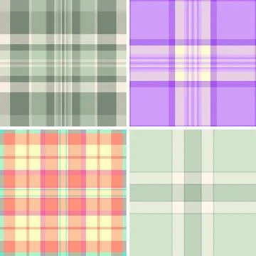 Plaid pattern collection for digital summer products. Works for mockups, do.. Stock Illustration