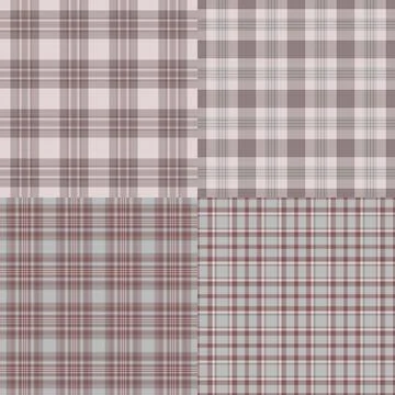 Plaid pattern collection for digital textile products. Works for blouse mocku Stock Illustration