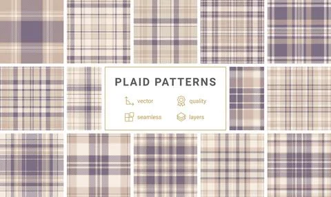 A plaid pattern collection inspired by English textiles, ideal for fabric d.. イラスト素材