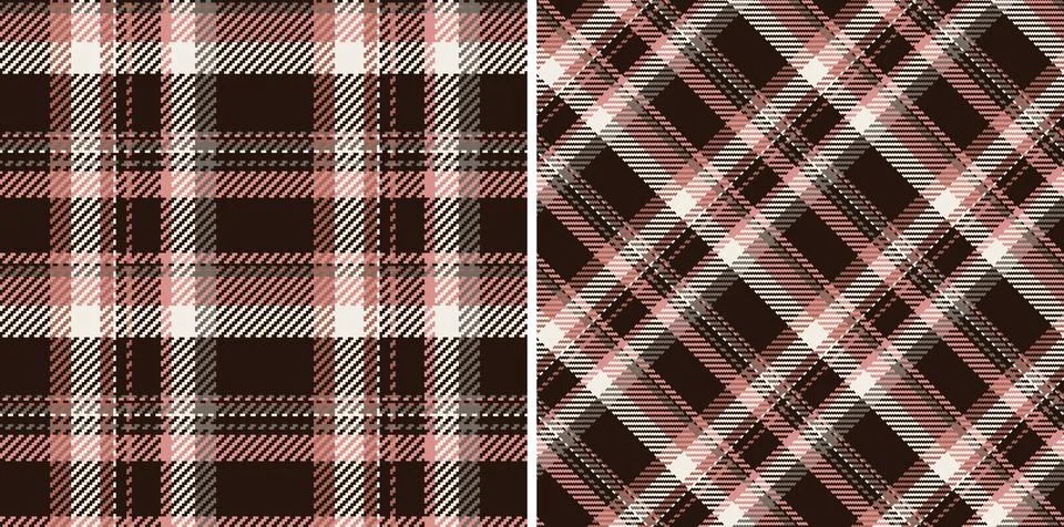 Plaid pattern fabric of vector texture background with a tartan check texti.. 스톡 일러스트