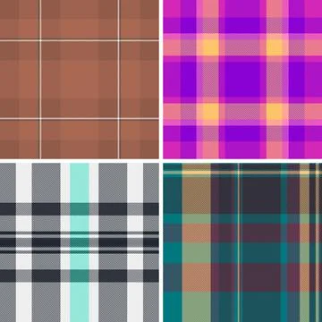 Plaid pattern pack for blankets, scarves, and cozy apparel. Coordinated tarta Stock Illustration