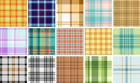 Plaid pattern pack created for labels and small craft projects. Coordinated.. Stock Illustration