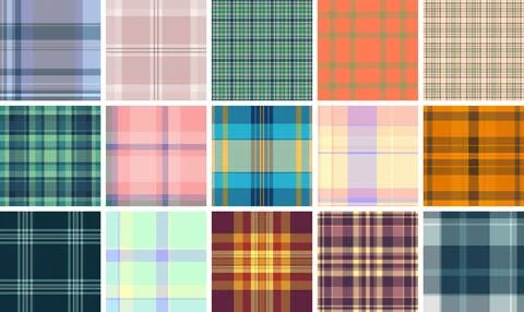Plaid pattern pack created for labels and packaging of home goods. Coordinate Illustrazione stock