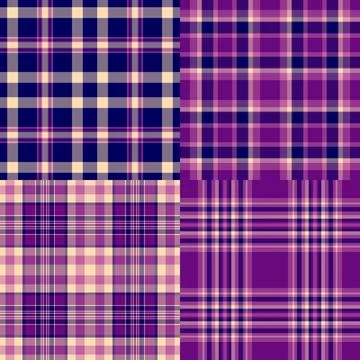 Plaid pattern pack created for labels and small projects. Coordinated tartan  库存插图