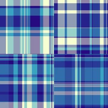 Plaid pattern pack created for labels and small projects. Coordinated tartan  Stock Illustration