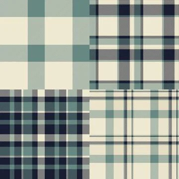 Plaid pattern pack for DIY fashion projects. Templates for scarves, jackets,  Illustrazione stock
