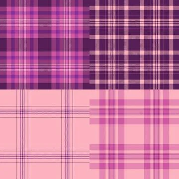 Plaid pattern pack for DIY sewing projects. Flannel shirt templates, scarves, Illustrazione stock