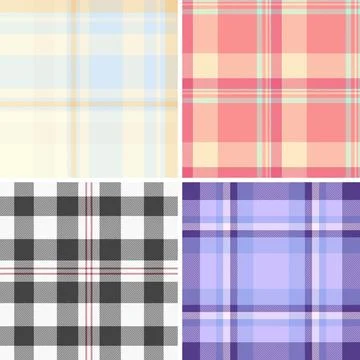 Plaid pattern pack for DIY sewing projects. Flannel shirt templates, scarve.. Stock Illustration